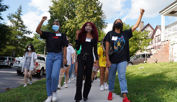 Video: 100+ students march against police brutality